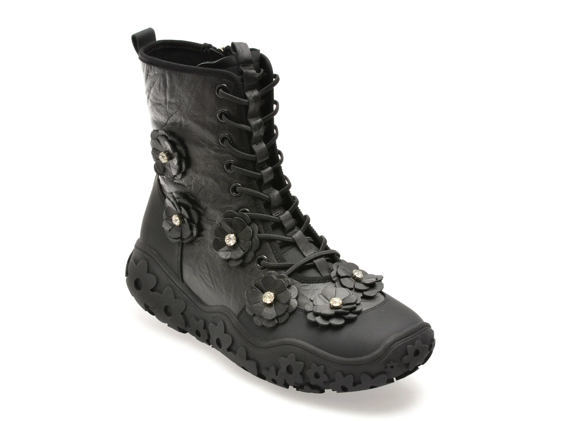 Ghete GRYXX negre, AD20, din piele naturala