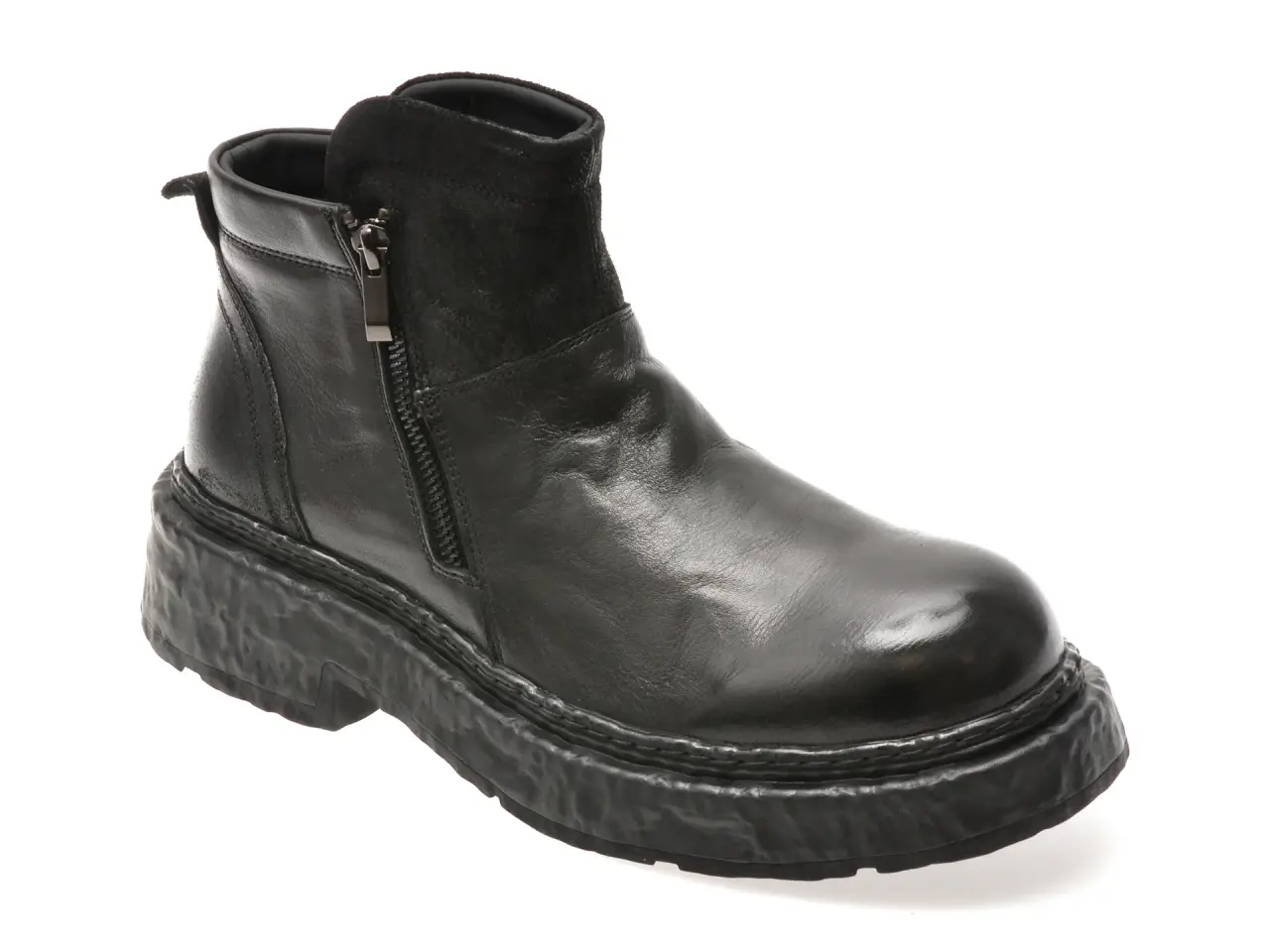 Ghete GRYXX negre, G7112, din piele naturala