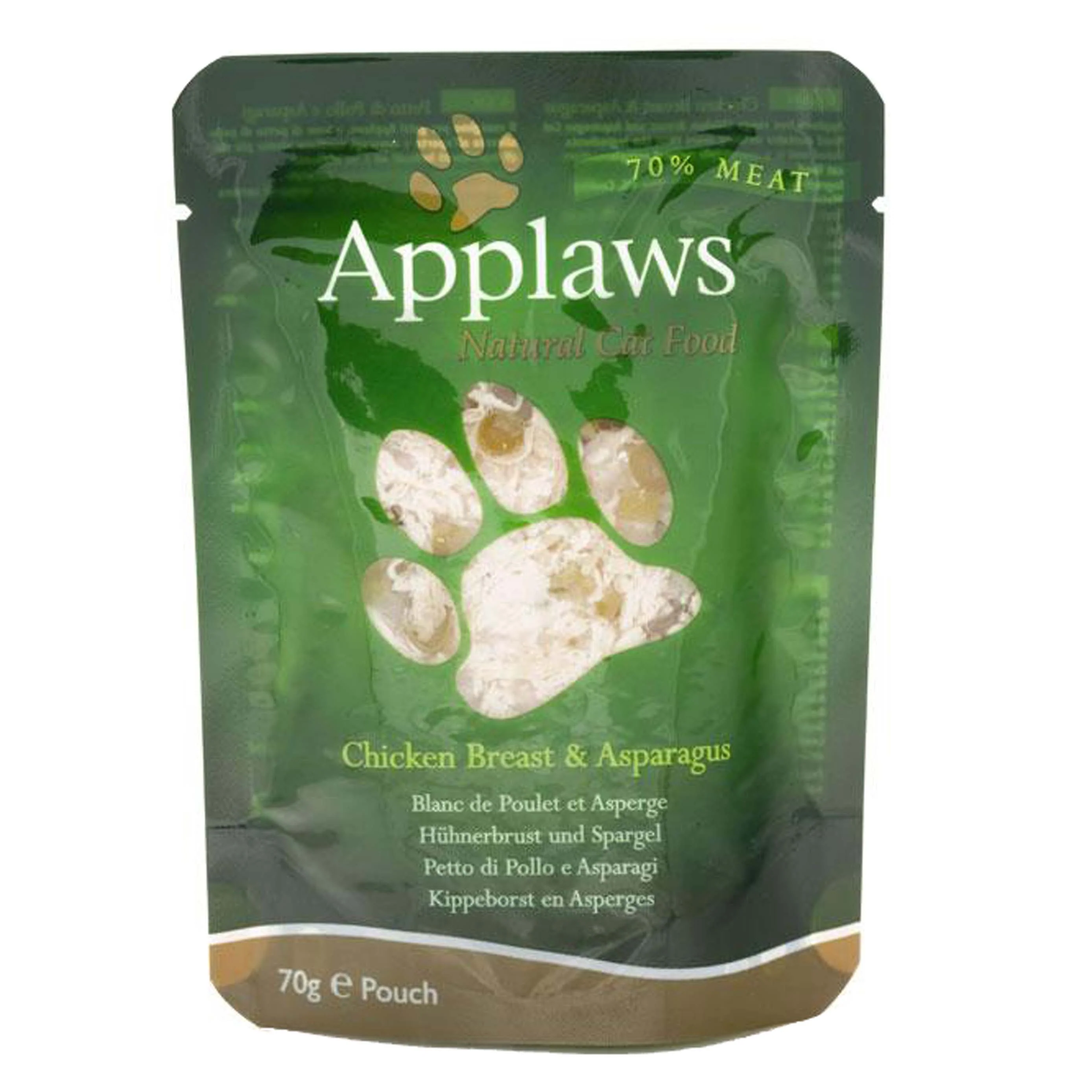APPLAWS Plic hrană umedă pt pisici, cu Piept de Pui şi Sparanghel 70g