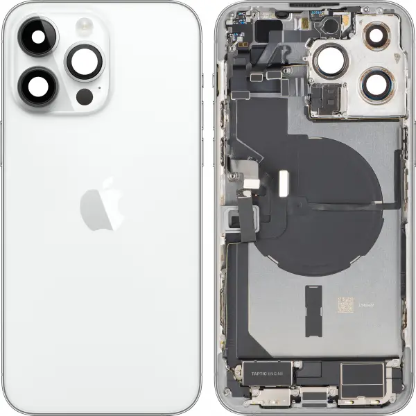 Capac Baterie Apple iPhone 14 Pro Max, Cu Carcasa Mijloc, Full Parts, Argintiu, Swap