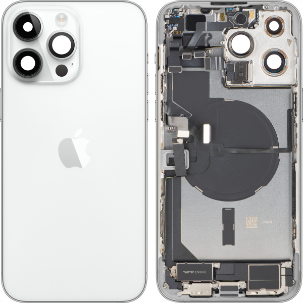 Capac Baterie Apple iPhone 14 Pro Max, Cu Carcasa Mijloc, Full Parts, Argintiu, Swap