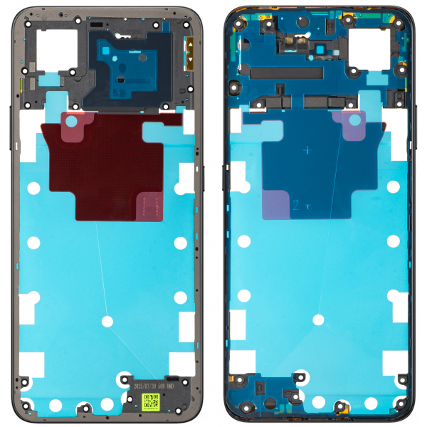 Carcasa Mijloc Honor X7d 4G / 400 Smart 4G, Negru (Velvet Black), Service Pack 9707ACDP