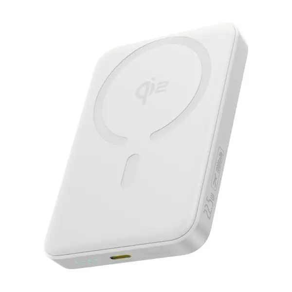 Baterie Externa Wireless Baseus Enerfill FM12, 10000mAh, 22.5W, PD + FQI, 1 x QI - 1 x USB-C, Alba E0028501
