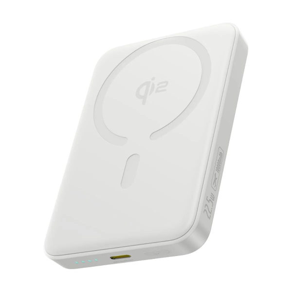 Baterie Externa Wireless Baseus Enerfill FM12, 10000mAh, 22.5W, PD + FQI, 1 x QI - 1 x USB-C, Alba E0028501
