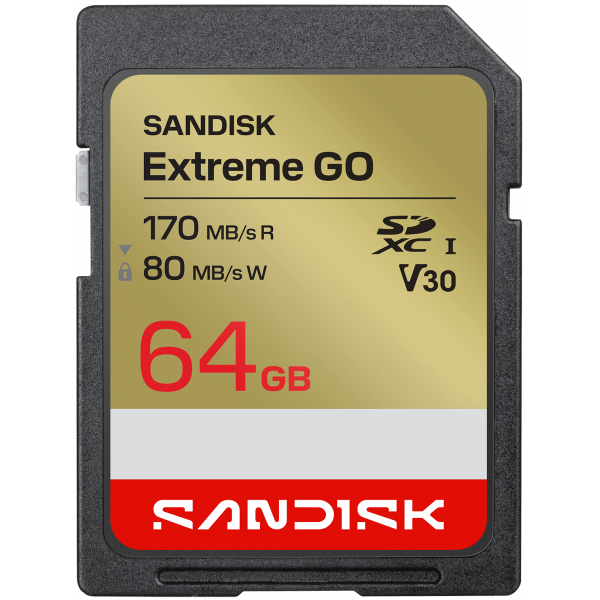 Card Memorie SDXC SanDisk Extreme Go, 64Gb, Clasa 10 / UHS-1 U1 SDSDXGN-064G-GNCIN