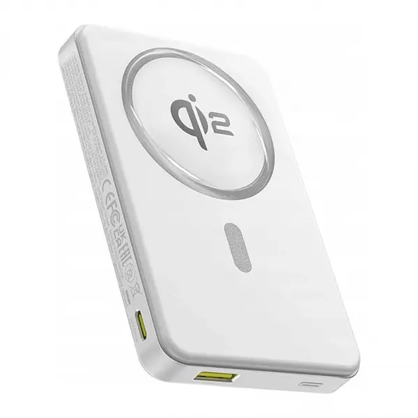 Baterie Externa Wireless Baseus Airpow2 Qi2, 10000mAh, 22.5W, QC + PD + FQI, 1 x QI - 1 x USB-A - 1 x USB-C, Alba P10080000213-00