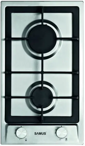 Plita incorporabila pe Gaz Samus PSG-32SX, 2 arzatoare (Inox)