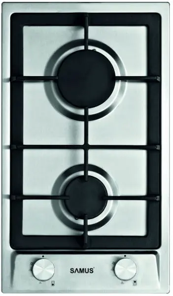 Plita incorporabila pe Gaz Samus PSG-32SX, 2 arzatoare (Inox)
