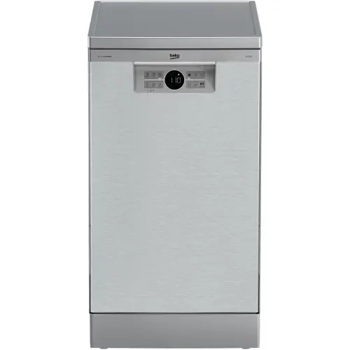 Masina de spalat vase Beko BDFS26020XQ, 10 seturi, 6 programe, Clasa E, Motor ProSmart Inverter, Hygiene Intense, Fast+, 45 cm (Inox)