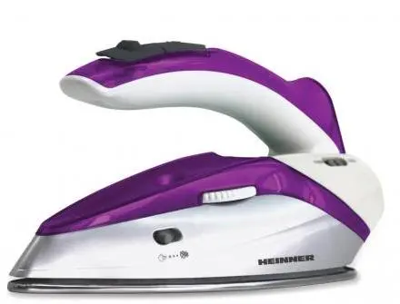 Fier de calcat voiaj Heinner HTI-1000PP, Talpa Inox, 0.04l, 1000W (Alb-Mov)