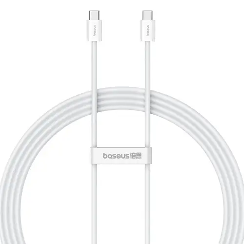 Cablu Baseus Superior Series 2, Incarcare rapida, USB-C la USB-C, 100W, 1m (Alb)