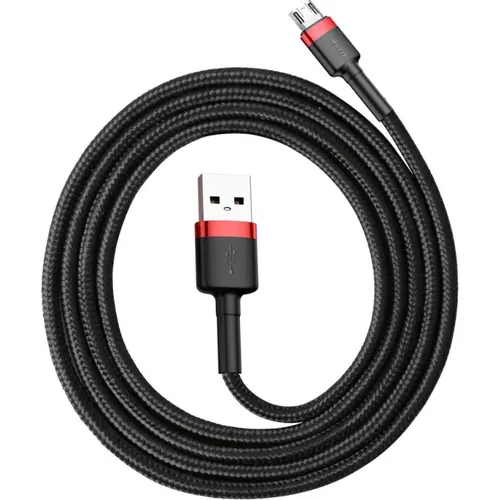 Cablu Date si Incarcare Baseus USB la MicroUSB Cafule, 1 m, CAMKLF-B91, Negru/Rosu