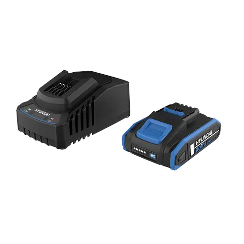 Set Hyundai BI20-2/C20-2, acumulator  2ah 20V + incarcator (Negru/Albastru)