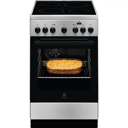 Aragaz Electrolux LKR562055X, Electric, 4 zone de gatit, Cuptor electric, Autocuratare catalitica, SteamBake, Timer, Grill electric, Clasa A, 50 cm (Inox)