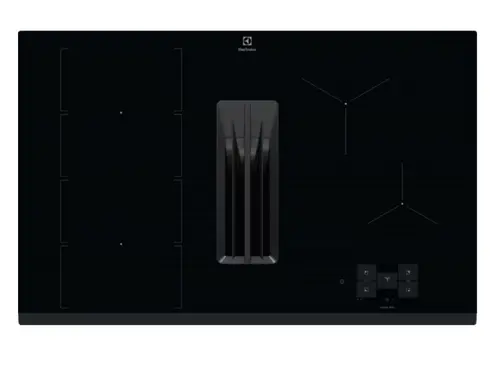Plita incorporabila cu hota integrata Electrolux ComboHob FlexiBridge, Inductie, Gatire asistata SensePro, Ecran TFT, Booster (4 zone), Conectivitate WI-FI, Timer electronic, Oprire automata, Detectarea vaselor, 80 cm (Negru)