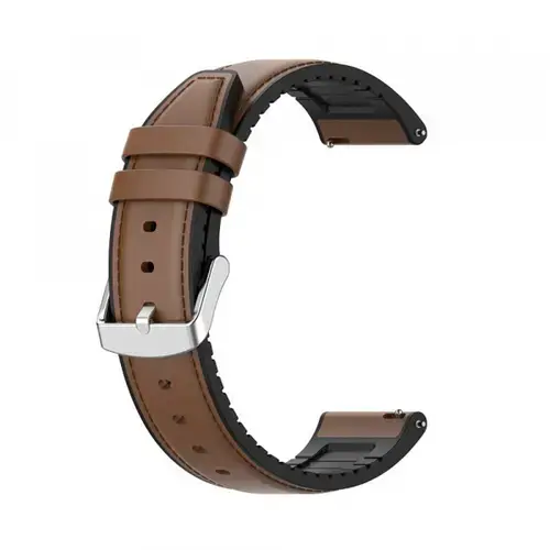 Curea Techsuit W007 pentru Samsung Galaxy Watch / Huawei Watch Series, 20mm, Maro