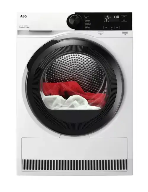 Uscator de rufe AEG Seria 7000 TR7284E, 8 kg, Tehnologie SensiDry cu pompa de caldura, Clasa C, Motor Inverter, Display LED (Alb)