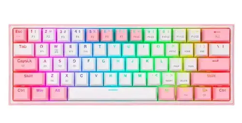 Tastatura gaming mecanica Redragon Fizz Pro, Bluetooth, iluminare RGB (Roz)