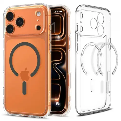 Husa MagSafe pentru Apple iPhone 17 Pro, Spigen, Ultra Hybrid, Gri