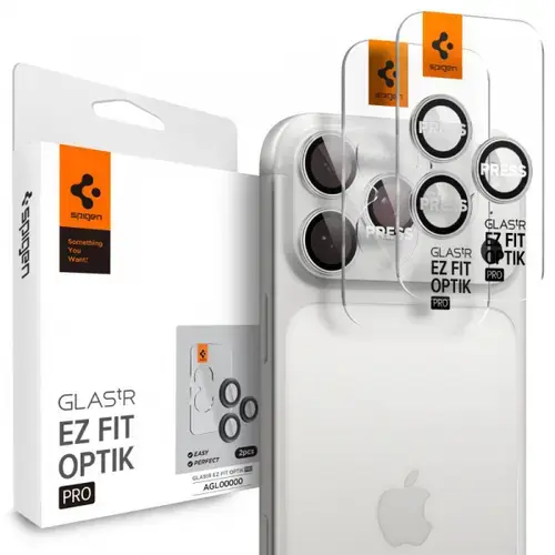 Folie de protectie Camera Spate Spigen GlastR EZ FIT Optik Pro pentru Apple iPhone 17 Pro Max / 17 Pro, Sticla Securizata, Set 2 bucati