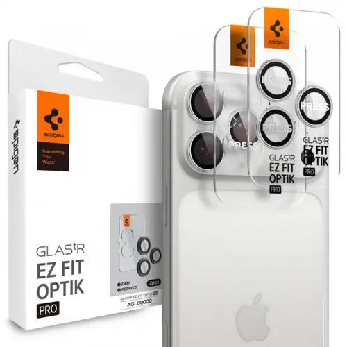Folie de protectie Camera Spate Spigen GlastR EZ FIT Optik Pro pentru Apple iPhone 17 Pro Max / 17 Pro, Sticla Securizata, Set 2 bucati