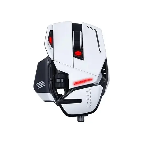 Mouse gaming Mad Catz R.A.T. 6+, 12000 DPI, 11 butoane programabile, iluminare multicolor, Alb