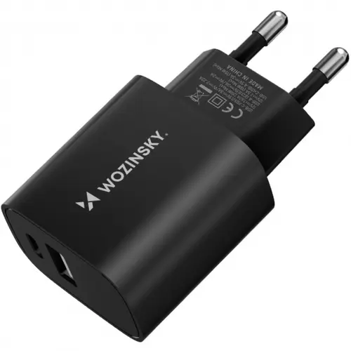 Incarcator Retea WZK WGWCB, 20W, 3A, 1 x USB-A - 1 x USB-C, Negru