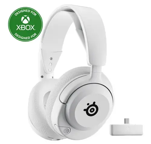 Casti Gaming SteelSeries Arctis Nova 5X Wireless, Over-ear, Pentru Xbox, Microfon, Autonomie 60 ore (Alb)