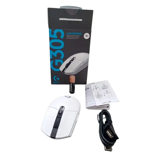 Mouse Wireless Gaming Logitech G305 Lightspeed, USB, 12000 DPI, Senzor Optic HERO (Alb)