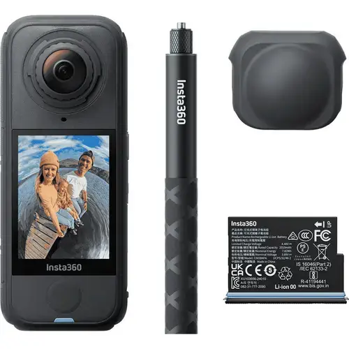 Camera video de actiune Insta360 X4 Air Starter Bundle, 8K 30 FPS, 29MP, 360°, Wi-Fi, Bluetooth, Giroscop 6 axe, 4 Microfoane, Active HDR, Timelapse (Negru)