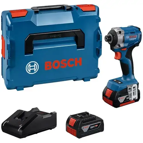 Masina de infiletat/desfiletat cu percutie pe acumulator Bosch Professional FGDR 18V-215, 18 V, 215 Nm, 3300 RPM, 3800 percutii/min, locas hexagonal interior 1/4inch sistem prindere, cutie L-Boxx, 2 acumulatori 2 Ah, incarcator