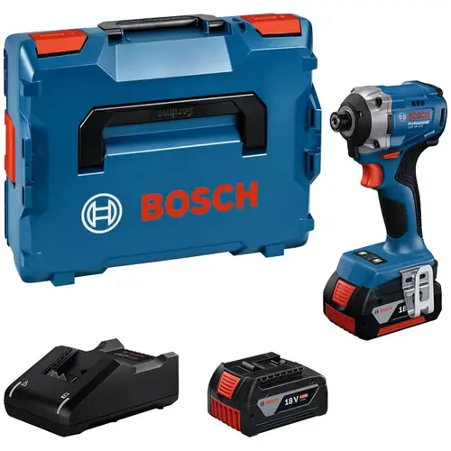 Masina de infiletat/desfiletat cu percutie pe acumulator Bosch Professional FGDR 18V-215, 18 V, 215 Nm, 3300 RPM, 3800 percutii/min, locas hexagonal interior 1/4inch sistem prindere, cutie L-Boxx, 2 acumulatori 2 Ah, incarcator