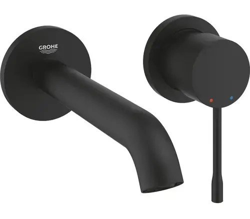 Baterie lavoar Grohe Essence 29192KF1, 1/2'', montare pe perete, marimea M, necesita valva incastrata, fara ventil, mat, Negru