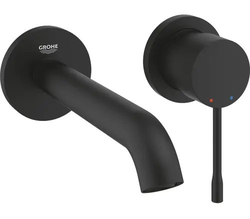Baterie lavoar Grohe Essence 29192KF1, 1/2'', montare pe perete, marimea M, necesita valva incastrata, fara ventil, mat, Negru
