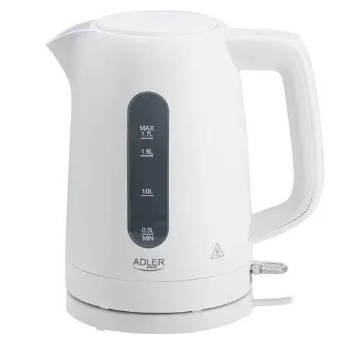 Fierbator de apa Adler AD 1379w, 1.7 L, 2200 W, Baza rotativa 360, Oprire automata, Indicator nivel apa (Alb)