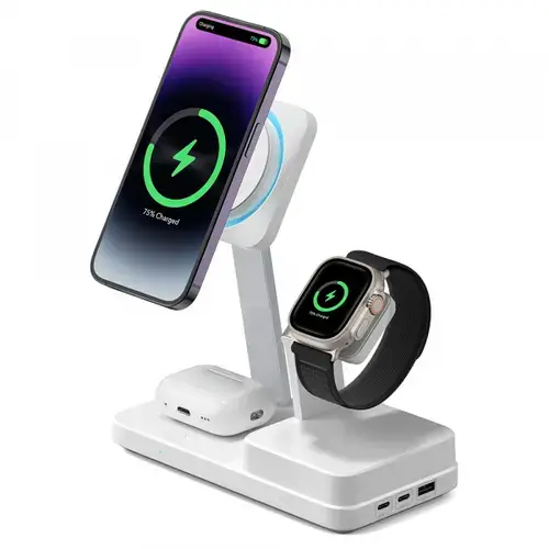 Incarcator Statie ESR CryoBoost QI 6in1, 100W, 2 x USB-A - 1 x USB-C (Alb)