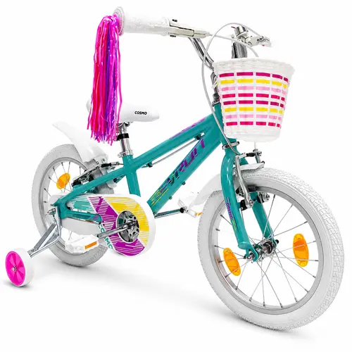 Bicicleta Copii Devron Cosmo roti 16 Inch, Frana V-Brake, cadru aluminiu, Turcoaz