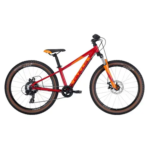 Bicicleta Copii Bulls Tokee, frane pe disc, roti 24 Inch, 7 Viteze, Rosu