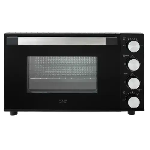 Cuptor electric ADler AD 6031, 30 L, Temporizator 0-60 minute, Temperatura ajustabila 100-230 C, 1800 W (Negru)