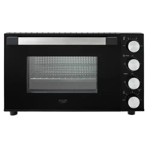 Cuptor electric ADler AD 6031, 30 L, Temporizator 0-60 minute, Temperatura ajustabila 100-230 C, 1800 W (Negru)