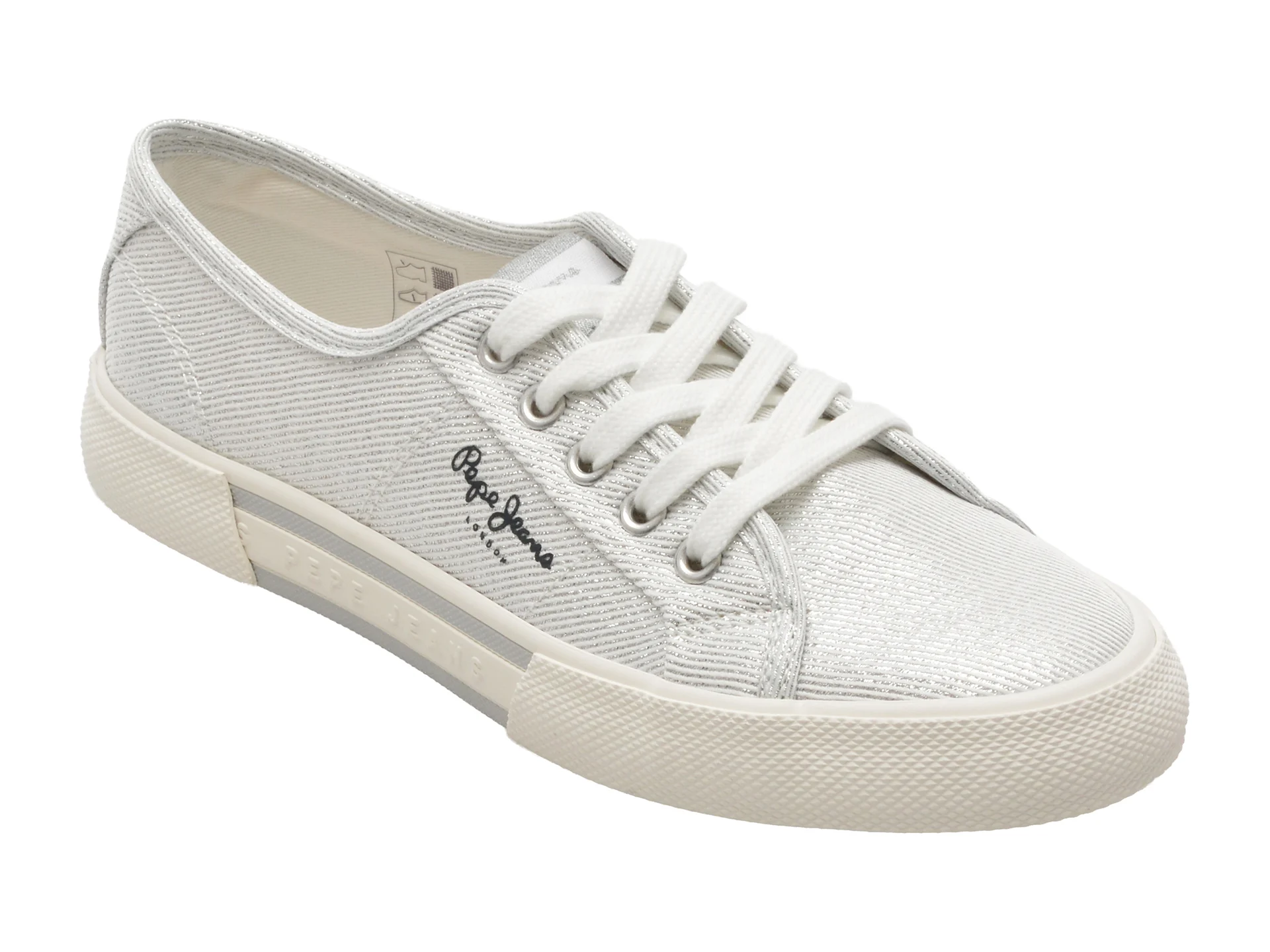 Pantofi sport PEPE JEANS argintii, LS31439, din material textil