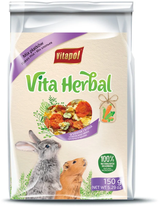 VITAPOL Herbal Hrană suplimentară pentru rozătoare Mix de Fulgi 150g