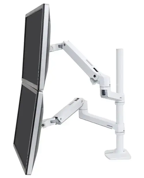 Suport monitor pentru birou Ergotron LX dual, 40inch, 20 kg (Alb)