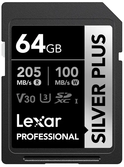 Card de memorie Lexar Professional SILVER Plus 1066x LSDSIPL064G-BNNNG, 64GB, SDXC, UHS-I U3 A2, V30
