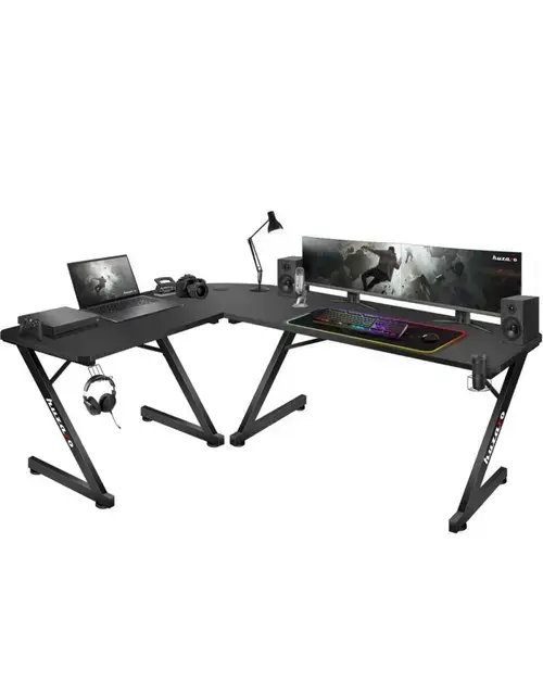 Birou gaming Huzaro Hero 7.0, Carbon, Aluminiu, Picioare ajustabile (Negru)