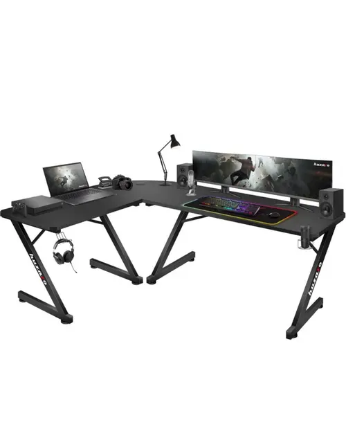 Birou gaming Huzaro Hero 7.0, Carbon, Aluminiu, Picioare ajustabile (Negru)