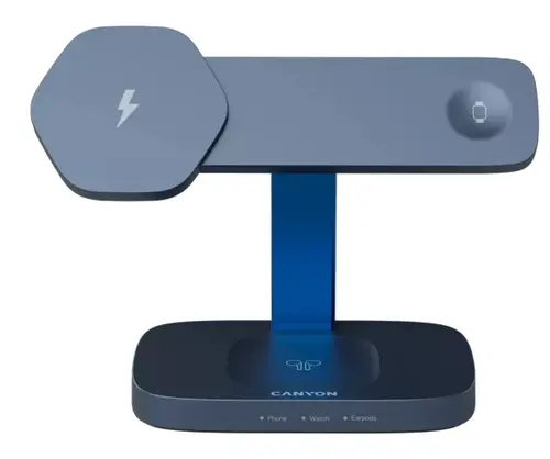 Incarcator Wireless Canyon Hexagon 310, 3in1 (Albastru)