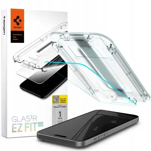 Folie protectie iPhone 15, Spigen, Transparent