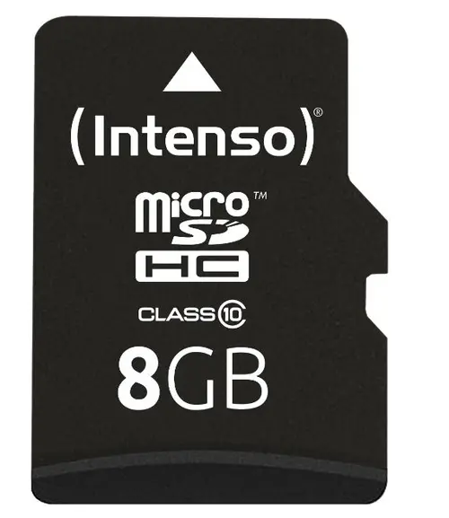Card de memorie Intenso 3413460, microSDHC, 8GB, Clasa 10 + Adaptor SD