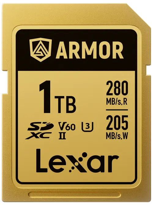Card de memorie Lexar ARMOR Gold LSDAMGL001T-RNNNG, 1TB, SDXC, UHS-II U3, V60, Inox, IP68
